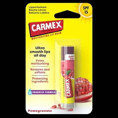 Balsam reparator pentru buze uscate si crapate cu aroma de rodie SPF 15, Carmex | 4.25 g