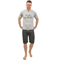 Pijama barbati PBV28 NEGRU GRI GAME OVER, Uniconf | marimea S