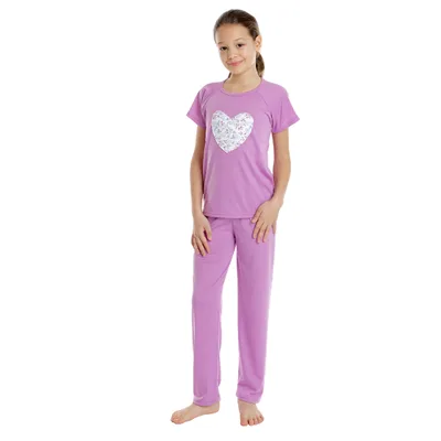 Pijama fete AP2528 lila Heart, Andana | marimea 32 (5/6 ani)