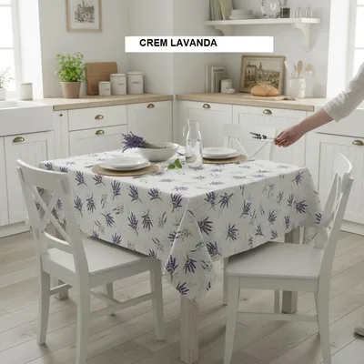 Fata de masa teflonata antimurdarire crem lavanda 140x180 cm, Ralex | 1 buc