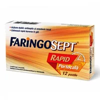 Faringosept Rapid portocala 2 mg/0,6 mg/1,2 mg, Terapia | 12 pastile