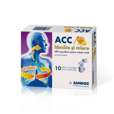 ACC lamaie si miere, 600 mg, Sandoz | 10 plicuri