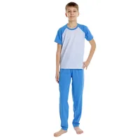 Pijama baieti AP2535 albastru/alb microimprimeu, Andana | marimea 32 (5/6 ani)