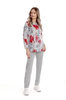 Tinuta dama CI25002 gri melanj/rosu floral, Cesy | marimea S