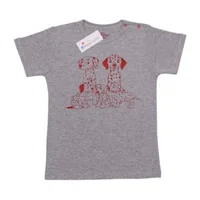 Bluza copii maneca scurta KB45 gri/imprimeu, Kara Baby | 6/9 luni