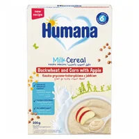 Cereale cu lapte, hrisca, porumb si mar, Humana | 200 g