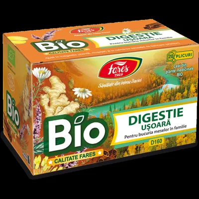 Ceai bio Digestie Usoara, 20 plicuri, Fares