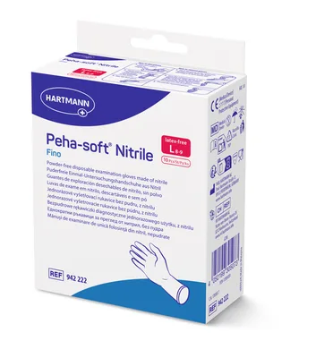 Manusi din nitril Peha-Soft Fino, marimea L (8-9), Hartmann | 10 bucati