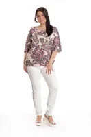 Bluza fluture CV23041 somon & ciclame floral, Cesy | marimea S