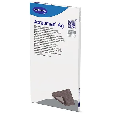Pansament Cu Unguent Neutru Si Argint Atrauman Ag, 10 x 20 cm, Hartmann | 10 bucati