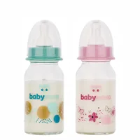 Biberon din sticla decorat 0-24 luni, 43706, Baby Nova | 240 ml