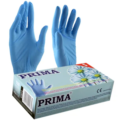 Manusi examinare nitril albastre nepudrate S Prima, Top Glove | 100 buc
