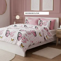 Lenjerie de pat policoton ELVO roz deschis fluturi 230x250 cm, Ralex | 1 buc