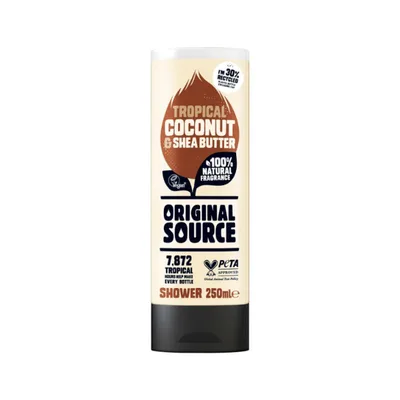 Gel de dus ORIGINAL SOURCE Tropical cocos si unt shea, Luksja | 500 ml