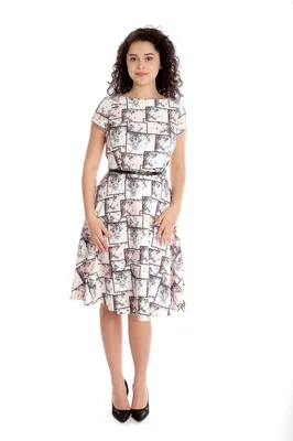 Rochie semiclos CV24035 SIZE somon/negru chenare, Cesy | marimea XXL