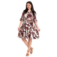 Rochie maneci volane ERV23V226 alb/grena forest, Eranthe | marimea L