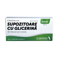Supozitoare cu glicerina pentru adulti Greenlax, Laropharm | 12 bucati