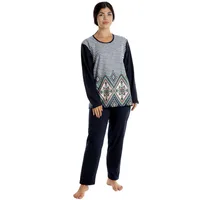 Tinuta dama AI2404 bleumarin/imprimeu geometric, Andana | marimea S