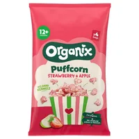 Puffcorn Snack Bio cu Căpșuni și Mere, 12 luni+, 10 g, Organix
