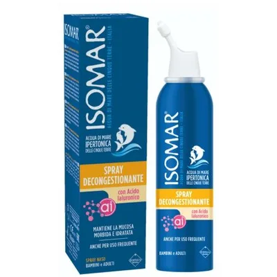 Spray Nazal decongestionant cu Apa de mare Hipertonica si Acid Hialuronic 12+, Isomar | 100 ml