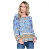 Bluza ie dama ERT23V242 albastru/galben imprimeu combinat, Eranthe | marimea L