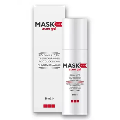 Gel tratament pentru acneea inflamatorie Mask Plus Acne Gel, Meditrina Pharmaceuticals | 30 ml