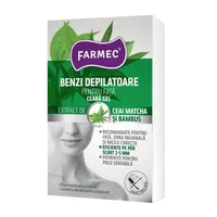 Benzi depilatoare pentru fata cu ceara-gel, Farmec