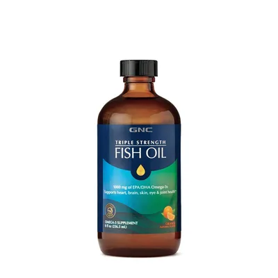 GNC Triple Strenght Ulei de Peste cu Aroma Naturala de Portocale | 236,5 ML