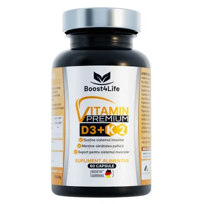 Vitamina D3 + K2 Forte Premium, Boost4Life | 60 capsule