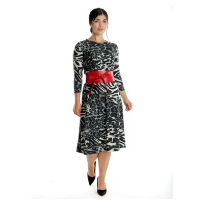 Rochie dama CI23078 negru animal print, Cesy | marimea S