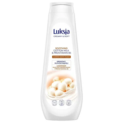 Gel spuma de baie  Creamy & Soft Soothing cu lapte BBC si provitamina B5, Luksja | 900 ml
