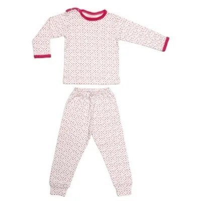 Pijama maneca lunga RB11 alb/bulinute colorate, Rombaby | 1/2 ani
