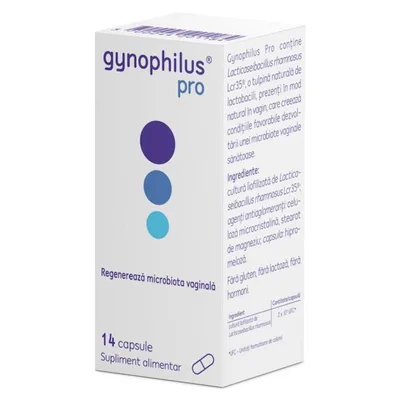 Gynophilus Pro Supliment pentru echilibrul florei vaginale, Probionov Sodimed | 14 capsule