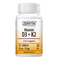 Vitamina D3 + K2 Forte, Zenyth | 30 capsule