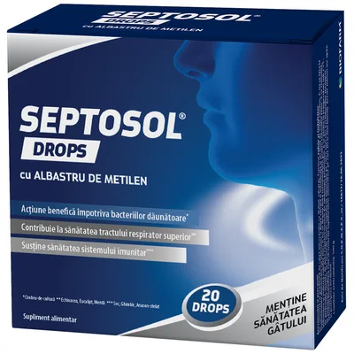 Septosol Drops cu albastru de metilen, 20 dropsuri, Biofarm