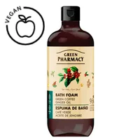 Gel - spuma de baie Cafea Verde si Ulei de Ghimbir, Green Pharmacy | 500 ml