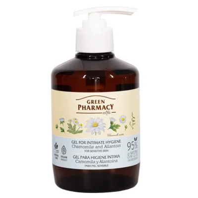 Gel igiena intima pentru piele sensibila cu Musetel si Alantoina, Green Pharmacy | 370 ml