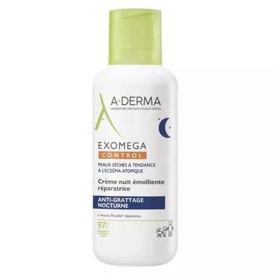 Crema de noapte emolienta si reparatoare pentru piele uscata Exomega Control, 400ml, A-Derma