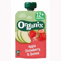 Gustare Ecologica BIO cu mere, capsuni si quinoa 12 luni+, Organix | 100 g