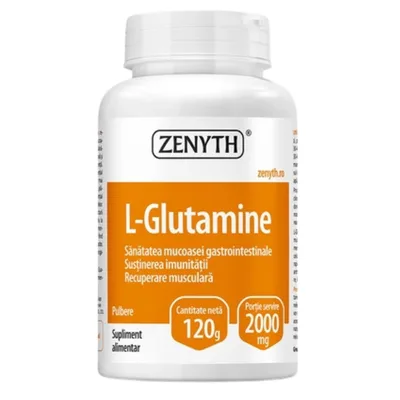 L-glutamina pulbere, 120g, Zenyth
