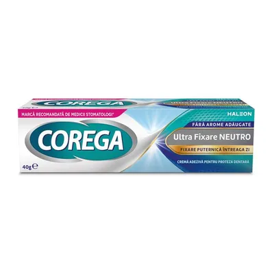 Crema adeziva pentru proteza dentara Corega Ultra Fixare Neutro, Haleon | 40 g