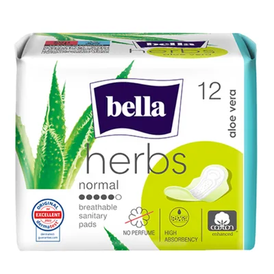 Absorbante Herbs Aloe Vera, 12 bucati, Bella