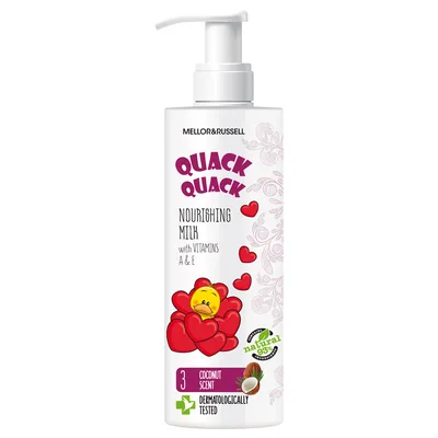 Lapte corp hranitor pentru copii +3 ani QUACK QUACK, Rubella | 200 ml