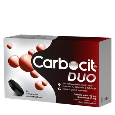 Carbocit DUO, 20 comprimate dublu stratificate, Biofarm