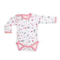 Body 4 capse maneca lunga RB07 alb/roz baby, Rombaby | 12/18 luni