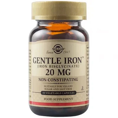 Fier cu actiune blanda Gentle Iron 20mg, 90 capsule, Solgar