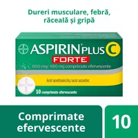 Aspirin Plus C Forte 800 mg/480 mg, Bayer | 10 comprimate efervescente