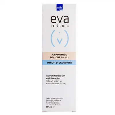 Solutie de curatare vaginala cu actiune calmanta Eva Intima Chamomile Douche pH 4.2, Intermed | 147 ml