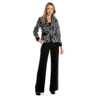 Sacou dama DV24S55 negru/alb floral, Dress to Impress | marimea 38