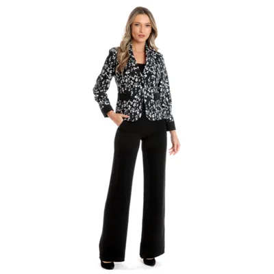 Sacou dama DV24S55 negru/alb floral, Dress to Impress | marimea 38